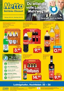 Cola im Netto Marken-Discount Prospekt "DER ORT, AN DEM DU IMMER AUSGEZEICHNETE PREISE FINDEST." mit 2 Seiten (Frankenthal (Pfalz))