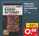 Pfälzer Bauernrotwurst oder Leberrolle bei Netto Marken-Discount im Niederkrüchten Prospekt für 0,88 €