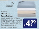 Mikrofaser-Spannbetttuch Normalgröße Angebote von Novitesse bei ALDI SÜD Willich für 4,99 €