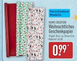 Weihnachtliches Geschenkpapier von HOME CREATION für 0,99 € bei ALDI Nord im Angebot Weihnachtliches Geschenkpapier von HOME CREATION im aktuellen ALDI Nord Prospekt