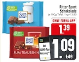 Schokolade Angebote von Ritter Sport bei EDEKA Ravensburg für 1,39 €