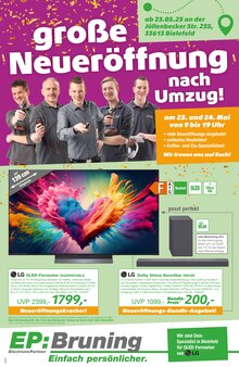Fernseher im EP: Prospekt "Große Neueröffnung nach Umzug!" mit 6 Seiten (Bünde)