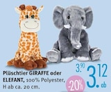 Plüschtier GIRAFFE oder ELEFANT Angebote bei Trends Herne für 3,12 €