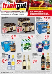Trinkgut Prospekt "Neuburgs gröĂter GetrĂ€nkemarkt!", 4 Seiten, 10.12.2023 - 10.12.2023 Aktueller Trinkgut Prospekt, "Neuburgs gröĂter GetrĂ€nkemarkt!", mit Angeboten der Woche, gĂŒltig von 10.12.2023 bis 10.12.2023