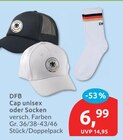 Cap unisex oder Socken von DFB für 6,99 € bei budni im Angebot Cap unisex oder Socken von DFB im aktuellen budni Prospekt