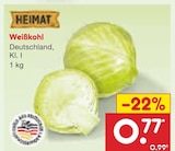 Weißkohl im Angebot bei Netto Marken-Discount in Homburg Weißkohl Angebote von Heimat bei Netto Marken-Discount Homburg für 0,77 €