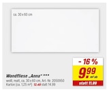 Wandfliese Anna für 9,99 € bei toom Baumarkt im Angebot Wandfliese Anna im aktuellen toom Baumarkt Prospekt