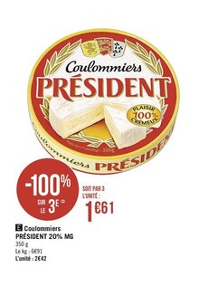 Casino Supermarchés Villeneuve-la-Garenne - Coulommiers 20% MG Promo Coulommiers 20% MG dans le catalogue Casino Supermarchés "Les 366 jours les + promo de France" à Villeneuve-la-Garenne