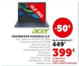 Ordinateur portable 15,6" - ACER en promo chez Super U Montpellier à 399,00 €