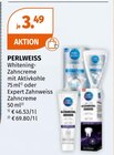 Whitening-Zahncreme mit Aktivkohle von Perlweiss im aktuellen Müller Prospekt