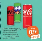 Original oder Zero oder Fanta Angebote von Coca-Cola bei tegut Würzburg für 0,79 €