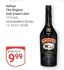 The Original Irish Cream Likör im Angebot bei GLOBUS in Kaiserslautern The Original Irish Cream Likör Angebote von Baileys bei GLOBUS Kaiserslautern für 9,99 €