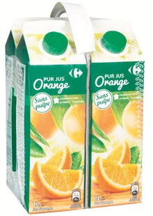 Pur jus d’orange sans pulpe - Carrefour Market à Montpellier Pur jus d’orange sans pulpe en promo chez Carrefour Market Montpellier à 4,34 €
