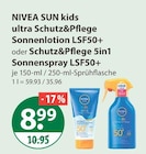 Nivea im V-Markt Prospekt SUN kids ultra Schutz&Pflege Sonnenlotion LSF50+ von NIVEA im aktuellen V-Markt Prospekt für 8,99 €