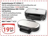 Sandwichtoaster ST-109562.17 im Angebot bei GLOBUS in Erlangen Sandwichtoaster ST-109562.17 Angebote von Emerio bei GLOBUS Erlangen für 19,99 €