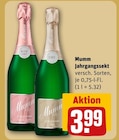 Jahrgangssekt Rose Dry im Angebot bei REWE in Straubing Jahrgangssekt Rose Dry Angebote von Mumm bei REWE Straubing für 3,99 €