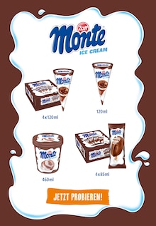Aktueller Zott Monte Eis Frechen Prospekt "Zott Monte Ice Cream - Jetzt probieren!" mit 2 Seiten
