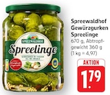 EDEKA - Gewürzgurken Spreelinge Angebot im Prospekt Gewürzgurken Spreelinge bei EDEKA im Prospekt "" für 1,79 €