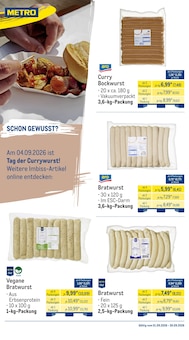 Bratwurst im METRO Prospekt "Monatsmenü September" mit 43 Seiten (Nürnberg)