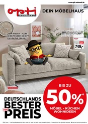 Aktueller Opti-Wohnwelt Prospekt mit Couch, "Deutschlands Bester Opti-Preis", Seite 1