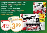 Knopfzellen CR2032 4 + 2 6er-Pack im Angebot bei GLOBUS in Oberhausen Knopfzellen CR2032 4 + 2 6er-Pack Angebote von Energizer bei GLOBUS Oberhausen für 3,99 €