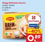 Delikatess Saucen von Maggi für 0,89 € bei Netto Marken-Discount im Angebot Delikatess Saucen von Maggi im aktuellen Netto Marken-Discount Prospekt