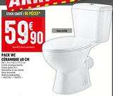 Batkor Bobigny - Promo Pack WC céramique 60 cm Promo Pack WC céramique 60 cm à 59,90 € dans le catalogue Batkor à Bobigny