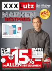 XXXLutz Möbelhäuser Möbel & Einrichtung Prospekt der aktuellen Woche mit 43 Seiten, gültig von 25.05.2026 bis 07.06.2026, in Groß Kreutz und Umgebung Aktueller XXXLutz Möbelhäuser Möbel & Einrichtung Prospekt in Groß Kreutz und Umgebung, "MARKEN-BESTPREIS" mit 43 Seiten, 25.05.2026 - 07.06.2026