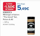 Mélanges d'épices 'The blend' Sel, Poivre & Ail - KINDER'S en promo chez Costco Montreuil à 5,49 €