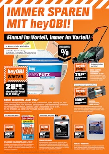 Rasenmäher im OBI Prospekt "BIBERSTARK SPAREN" mit 21 Seiten (Leipzig)