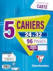 SIL 5 CAHIERS CLFTAINE 24X32 CARTON 96P SEYES 90G - CLAIREFONTAINE à 7,80 € dans le catalogue Auchan Hypermarché