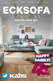 Kabs Möbel & Einrichtung Prospekt der aktuellen Woche mit 11 Seiten, gültig von 13.06.2025 bis 26.06.2025, in Engeln und Umgebung Aktueller Kabs Möbel & Einrichtung Prospekt in Engeln und Umgebung, "ECKSOFA SPEZIAL" mit 11 Seiten, 13.06.2025 - 26.06.2025