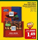 Nuss oder Kakao Klasse Schokolade Angebote von Ritter Sport bei Marktkauf Schweinfurt für 1,49 €