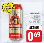 Pilsener von Schultheiss für 0,69 € bei EDEKA im Angebot Pilsener von Schultheiss im aktuellen EDEKA Prospekt