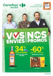 Catalogue Carrefour Market à Plouvain, avec 48 pages Prospectus Carrefour Market à Plouvain, "Vos envies | Nos promos", 48 pages, 23/05/2022 - 05/06/2022