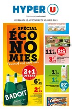 Catalogue Hyper U à Épernay, avec 22 pages Prospectus Hyper U à Épernay, "Spécial économies", 22 pages, 20/04/2021 - 30/04/2021