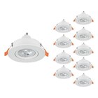 Lot 10 spots à encastrer LED GU10/4,5 W blanc Ø 9 cm IP 20 345 lm blanc froid 4000 K - Eglo en promo chez Castorama Lot 10 spots à encastrer LED GU10/4,5 W blanc Ø 9 cm IP 20 345 lm blanc froid 4000 K - Eglo dans le catalogue Castorama
