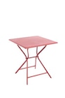 BOTANIC®-Table pliante carrée en aluminium rouge Max - 70 x 70 x 74 cm - BOTANIC® en promo chez Botanic Le Mans à 149,00 €