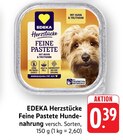 Feine Pastete Hundenahrung Angebote von EDEKA Herzstücke bei E center Offenburg für 0,39 €