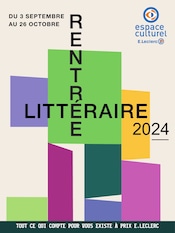 Prospectus E.Leclerc à Romorantin-Lanthenay, "RENTRÉE LITTÉRAIRE", 20 pages de promos valables du 03/09/2024 au 26/10/2024