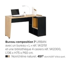 Bureau composition 7 urban - Gautier à Béziers Bureau composition 7 urban en promo chez Gautier Béziers à 451,00 €