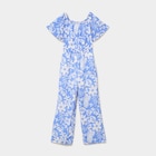 Combinaison pantalon manches courtes bleu fille dans le catalogue La Halle