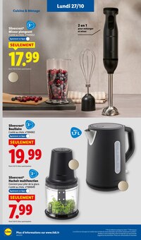 Promotion Bouilloire dans le prospectus Lidl, valable du 23/10/2025 au 29/10/2025 Promo Bouilloire dans le catalogue Lidl du moment à la page 66