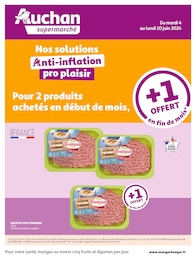 Prospectus Auchan Supermarché à Haegen, "Nos solutions Anti-inflation pro plaisir", 4 pages, 04/06/2024 - 10/06/2024