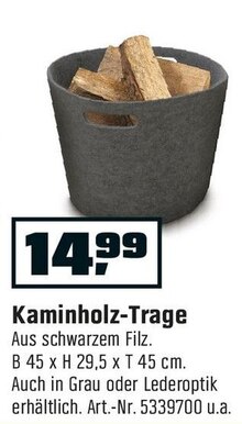 Kaminholz-Trage bei OBI in Aschaffenburg Kaminholz-Trage im Angebot bei OBI Aschaffenburg für 14,99 €