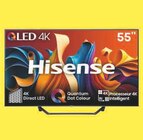 Téléviseur 55" qled 4k - Hisense en promo chez Hyper U Liévin à 399,00 €