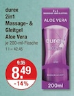 Gleitgel im V-Markt Prospekt 2in1 Massage- & Gleitgel Aloe Vera von durex im aktuellen V-Markt Prospekt für 8,49 €