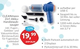 2in1 Akku-Handstaubsauger von CLEANmaxx für 19,99 € bei budni im Angebot 2in1 Akku-Handstaubsauger von CLEANmaxx im aktuellen budni Prospekt
