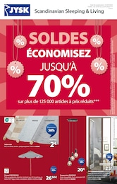 Catalogue Jysk à Vaujours, avec 1 page Prospectus Jysk à Vaujours, "SOLDES ÉCONOMISEZ JUSQU’À 70%", 1 page, 25/06/2025 - 22/07/2025