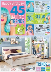 Aktueller Trends Prospekt mit Bett, "Happy Birthday! 45 Jahre TRENDS - …und Du bekommst die Geschenke!", Seite 1